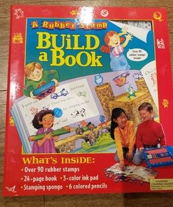 Rubber stamp, build A Book vintage toy